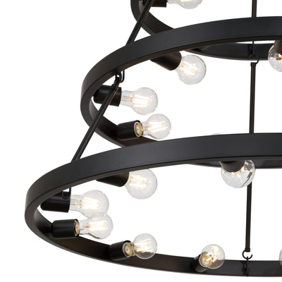Golden Lighting Castile 27-light 2-tier Chandelier (6+9+12) in Matte Black - - Golden Lighting