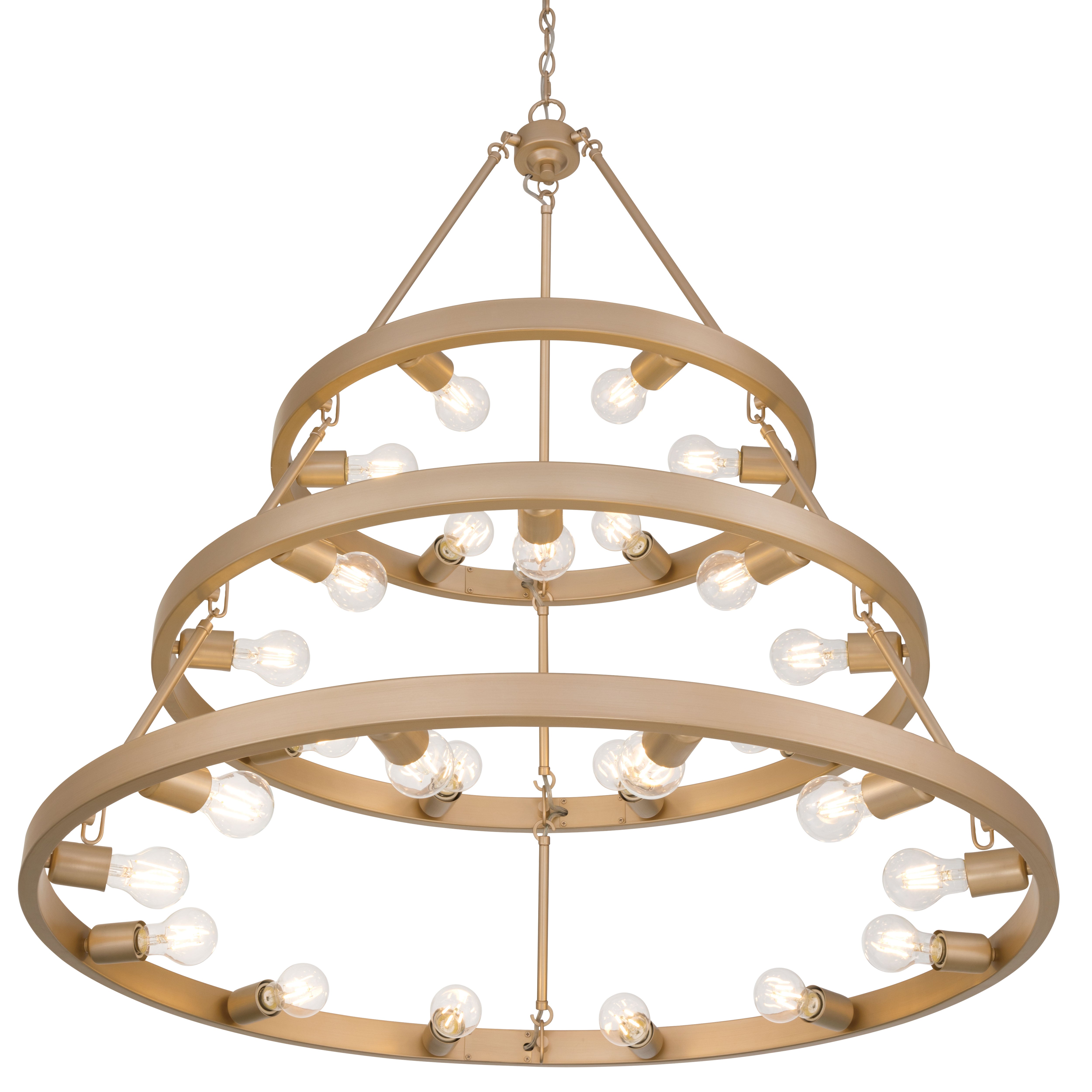 Golden Lighting Castile 27-light 2-tier Chandelier (6+9+12) in French Gold - - Golden Lighting