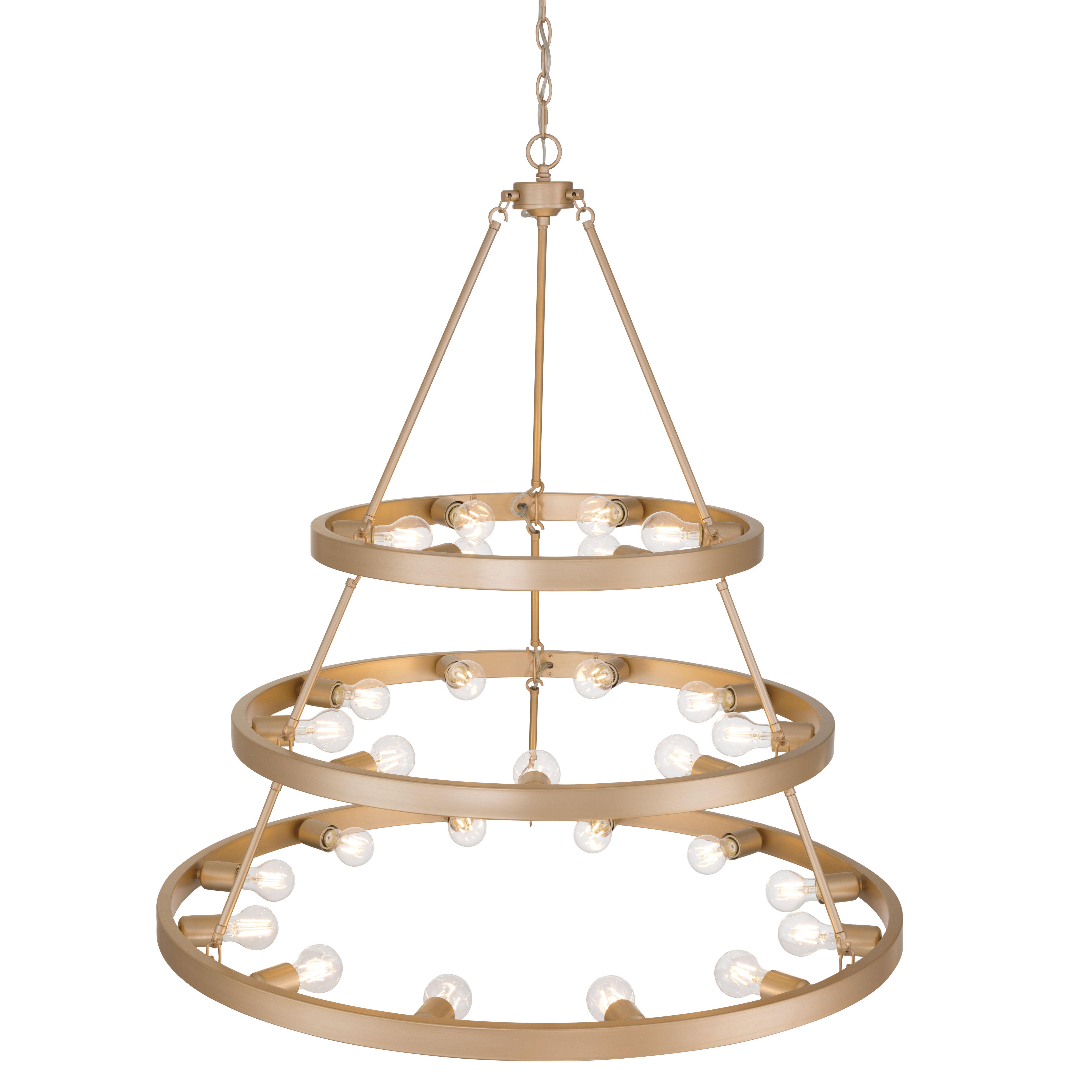 Golden Lighting Castile 27-light 2-tier Chandelier (6+9+12) in French Gold - - Golden Lighting