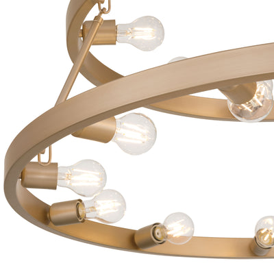 Golden Lighting Castile 27-light 2-tier Chandelier (6+9+12) in French Gold - - Golden Lighting