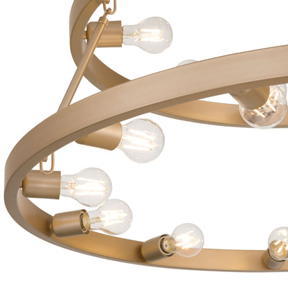 Golden Lighting Castile 27-light 2-tier Chandelier (6+9+12) in French Gold - - Golden Lighting