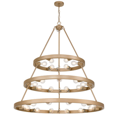 Golden Lighting Castile 27-light 2-tier Chandelier (6+9+12) in French Gold - - Golden Lighting