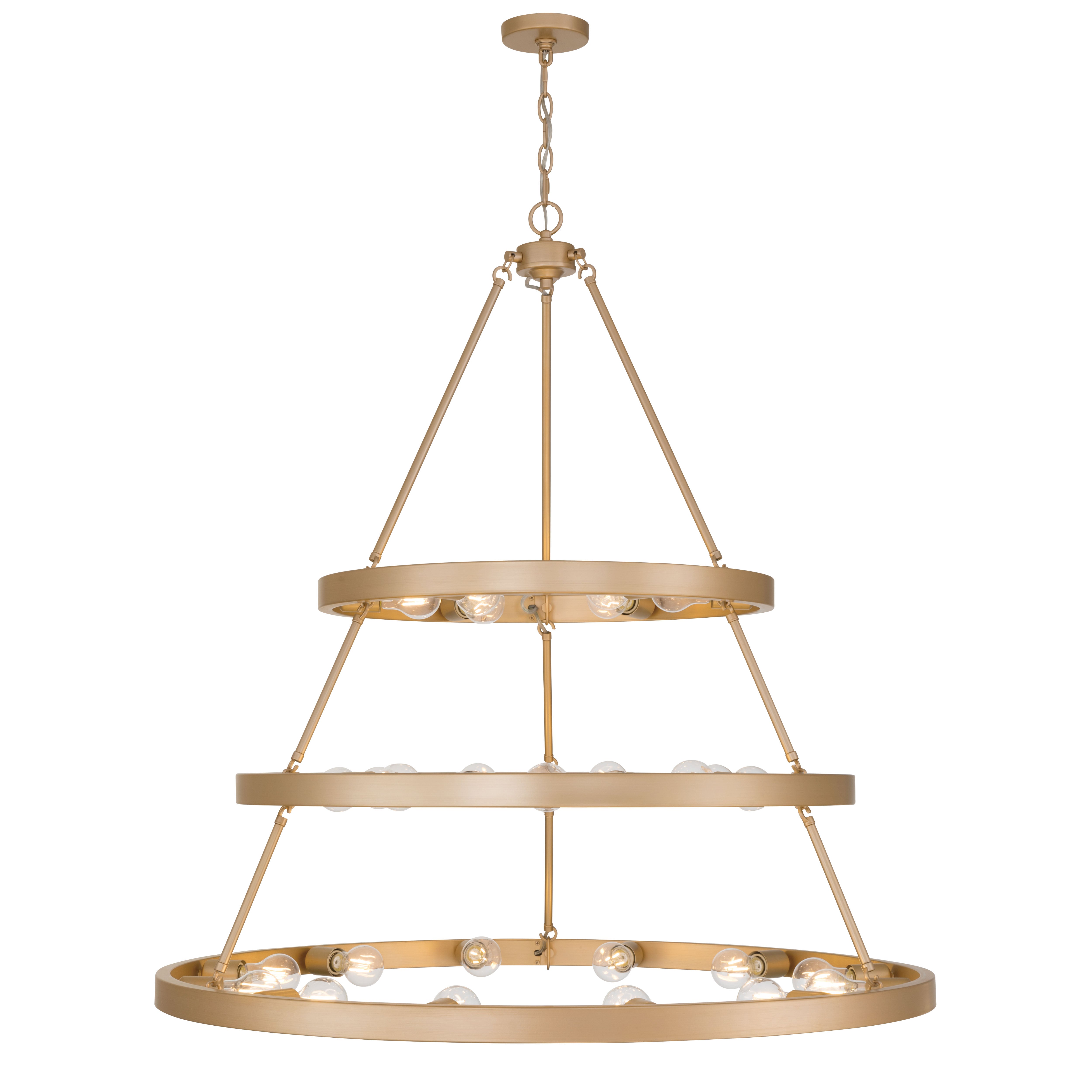 Golden Lighting Castile 27-light 2-tier Chandelier (6+9+12) in French Gold - Default Title - Golden Lighting