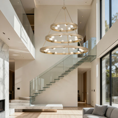 Golden Lighting Castile 27-light 2-tier Chandelier (6+9+12) in French Gold - - Golden Lighting