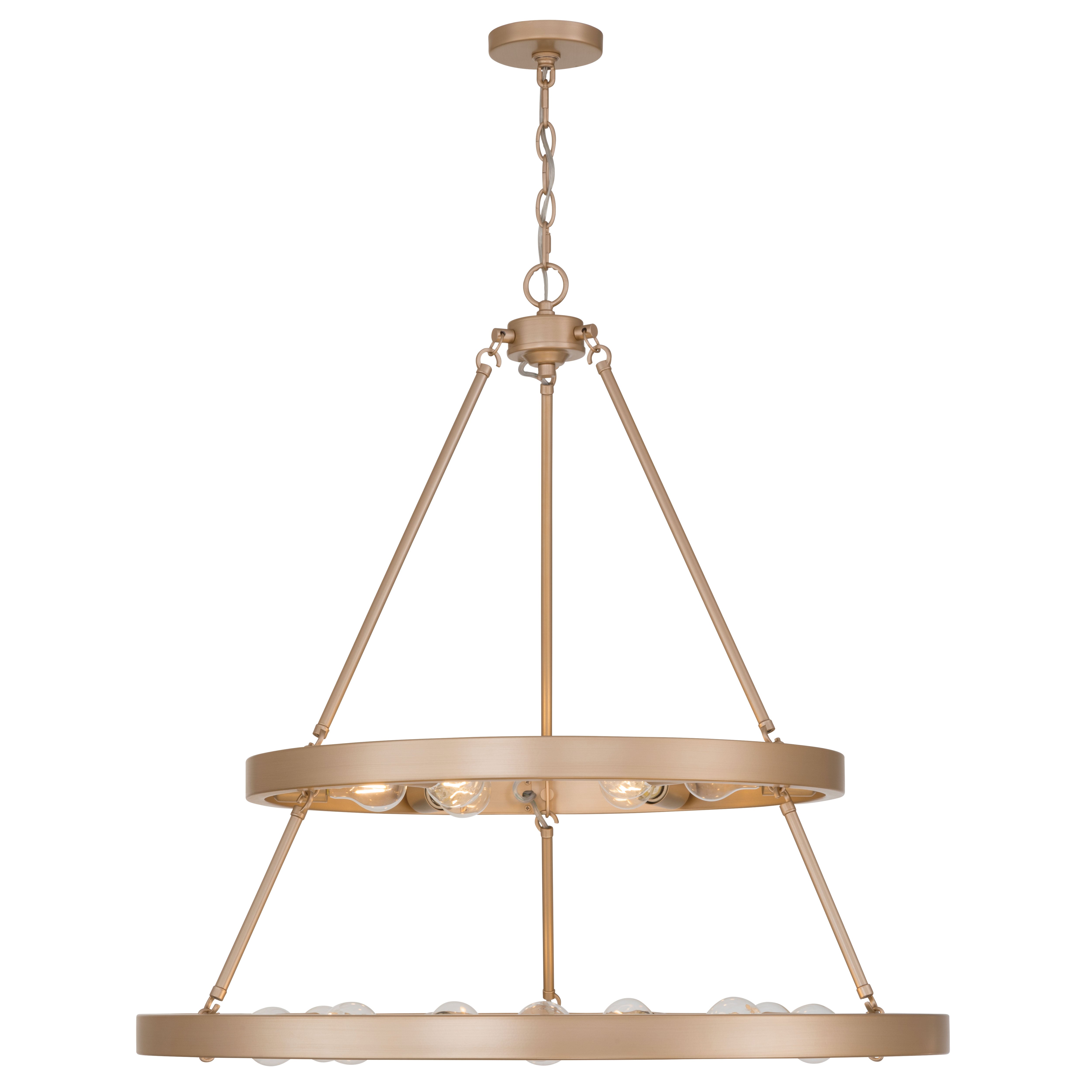 Golden Lighting Castile 15-light 2-tier Chandelier (6+9) in French Gold - - Golden Lighting