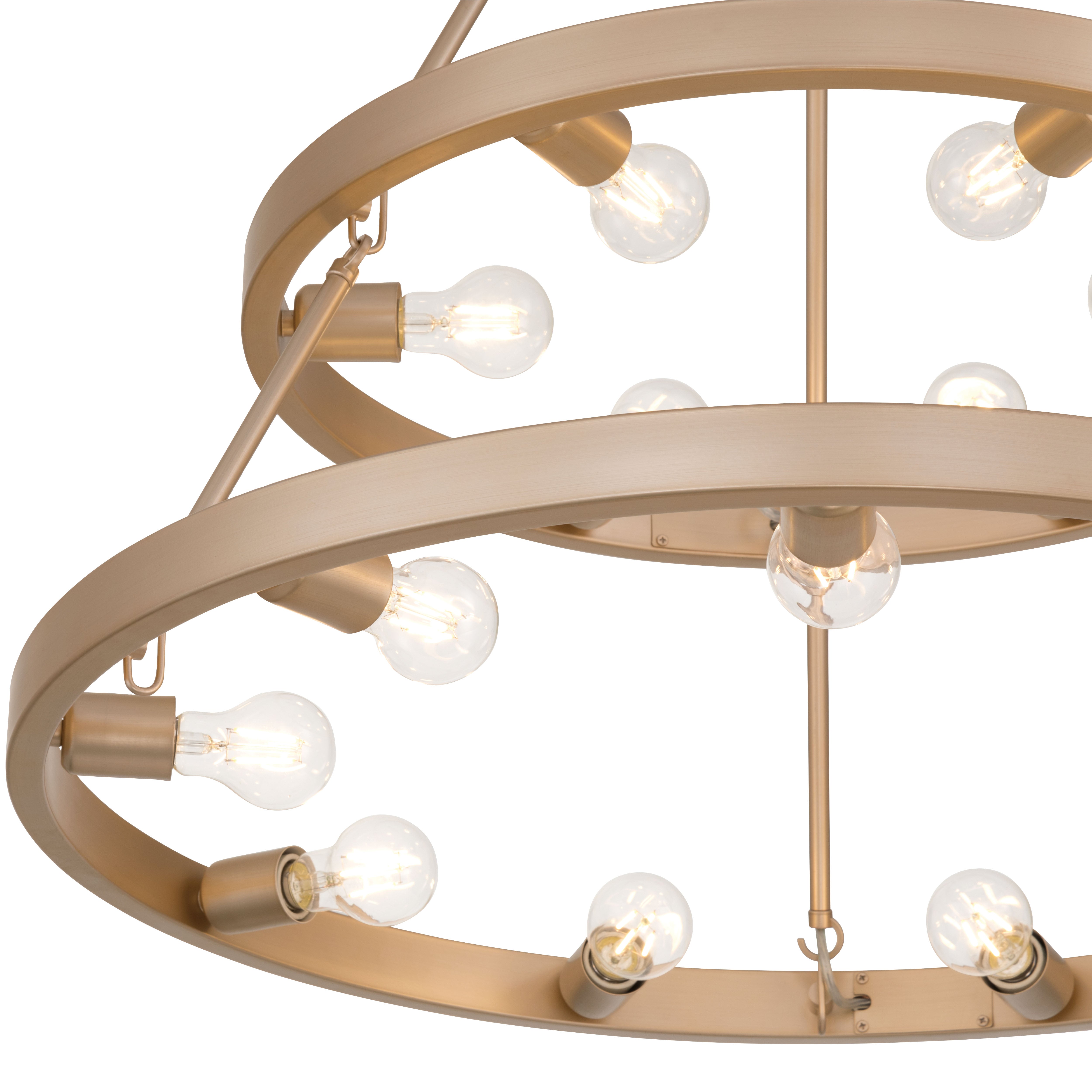 Golden Lighting Castile 15-light 2-tier Chandelier (6+9) in French Gold - - Golden Lighting