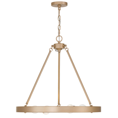 Castile 6-light Chandelier in French Gold, side view - Golden Lighting