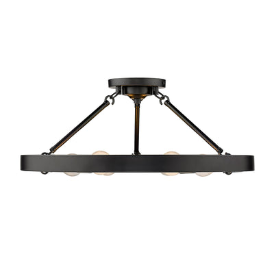 Golden Lighting Castile 6-light Semi-Flush Mount in Matte Black - - Golden Lighting