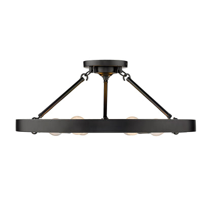 Golden Lighting Castile 6-light Semi-Flush Mount in Matte Black - - Golden Lighting