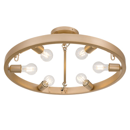 Golden Lighting Castile 6-light Semi-Flush Mount in French Gold - - Golden Lighting