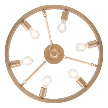 Golden Lighting Castile 6-light Semi-Flush Mount in French Gold - - Golden Lighting