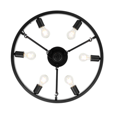 Golden Lighting Castile 6-light Semi-Flush Mount in Matte Black - - Golden Lighting