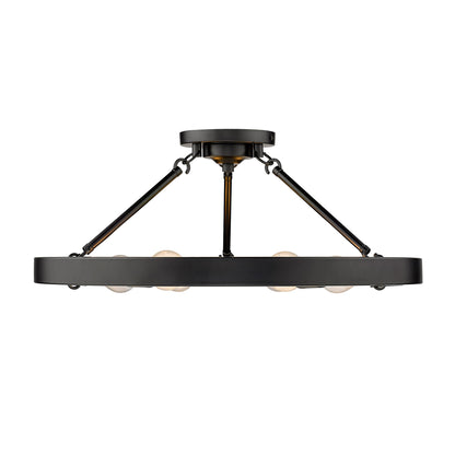 Castile 6 Light Semi-Flush - Matte Black / No Shade / NA - Golden Lighting