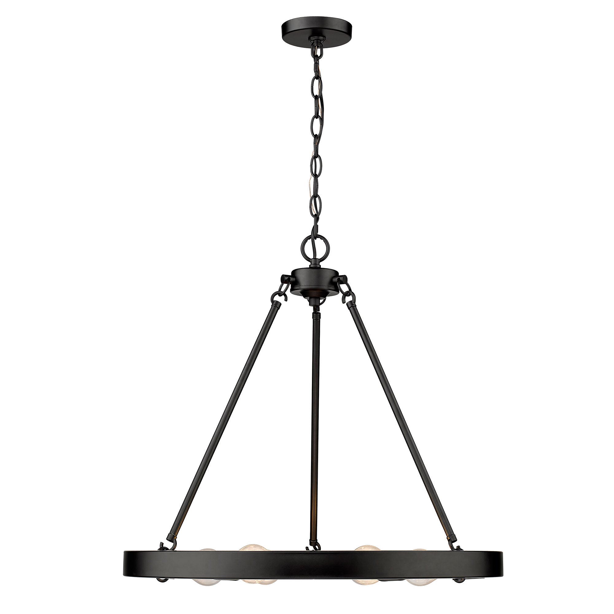 Castile 6 Light Chandelier - Matte Black / No Shade / NA - Golden Lighting