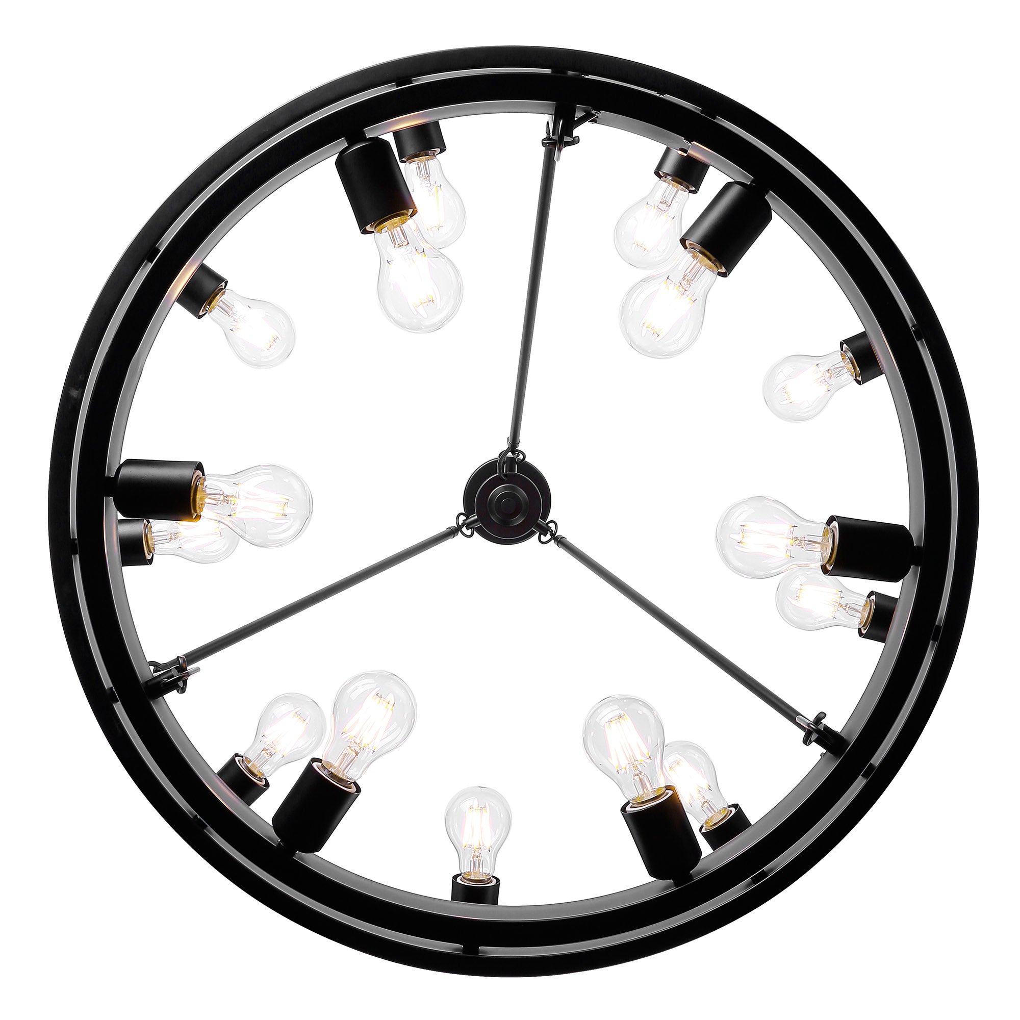 Golden Lighting Castile 15-light 2-tier Chandelier (9+6) in Matte Black - - Golden Lighting