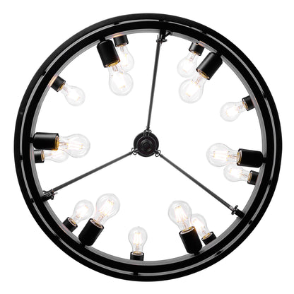 Golden Lighting Castile 15-light 2-tier Chandelier (9+6) in Matte Black - - Golden Lighting