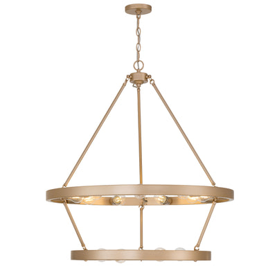 Golden Lighting Castile 15-light 2-tier Chandelier (9+6) in French Gold - - Golden Lighting