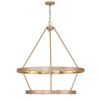 Golden Lighting Castile 15-light 2-tier Chandelier (9+6) in French Gold - - Golden Lighting
