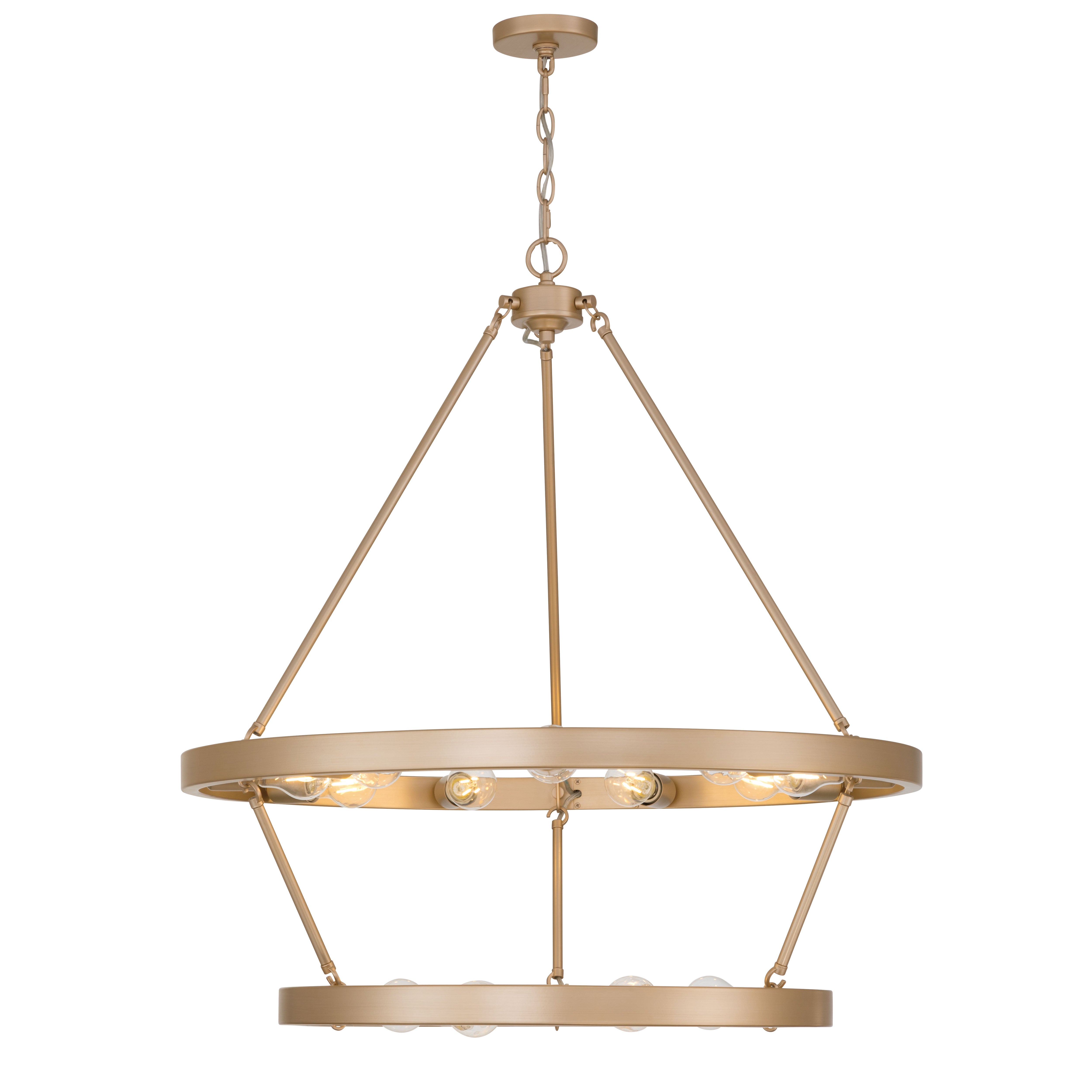 Golden Lighting Castile 15-light 2-tier Chandelier (9+6) in French Gold - - Golden Lighting