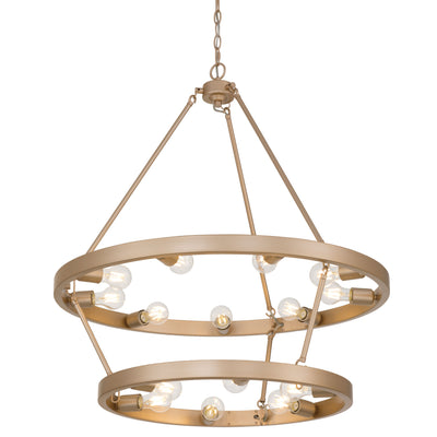 Golden Lighting Castile 15-light 2-tier Chandelier (9+6) in French Gold - - Golden Lighting