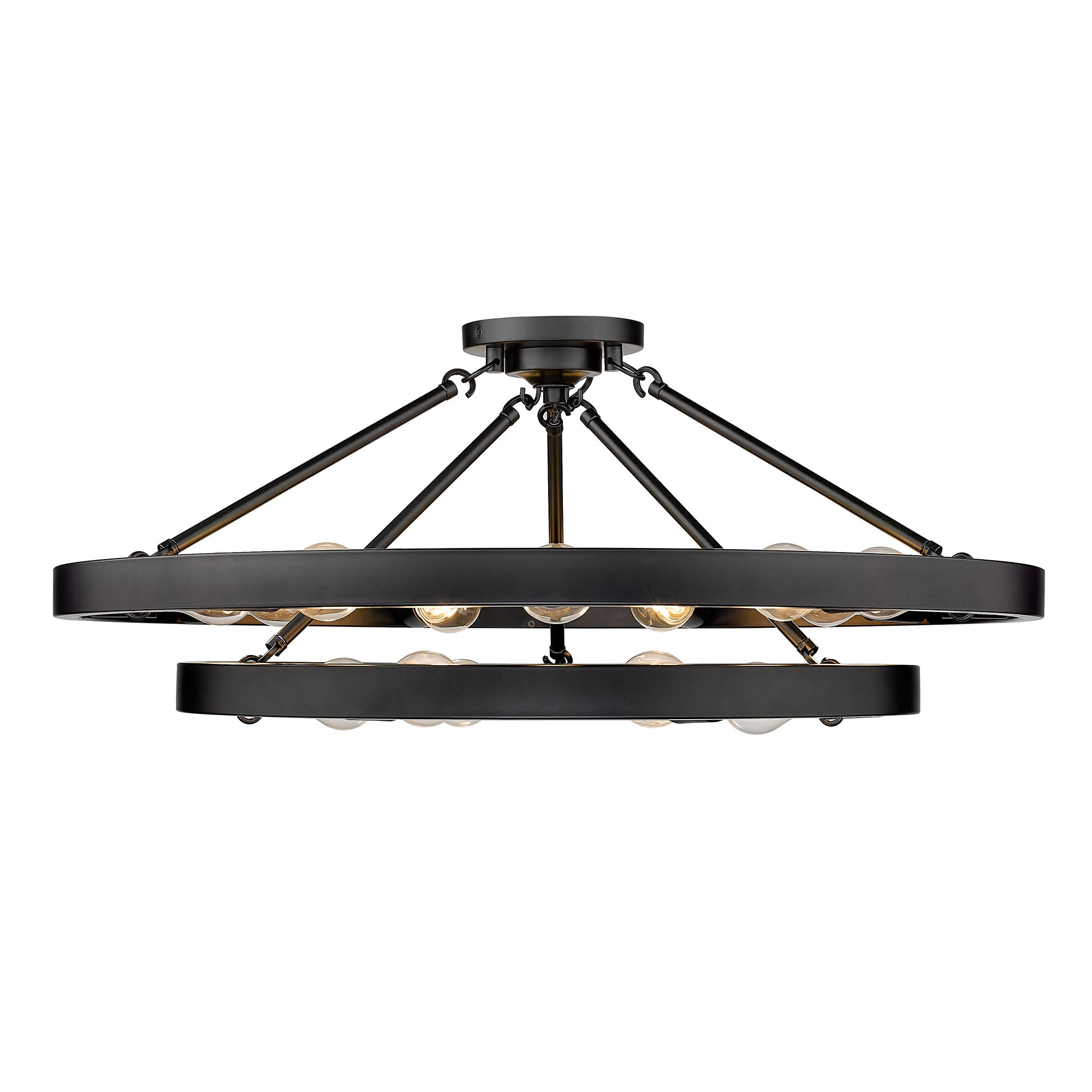 Golden Lighting Castile 15-light Semi-Flush Mount in Matte Black - - Golden Lighting