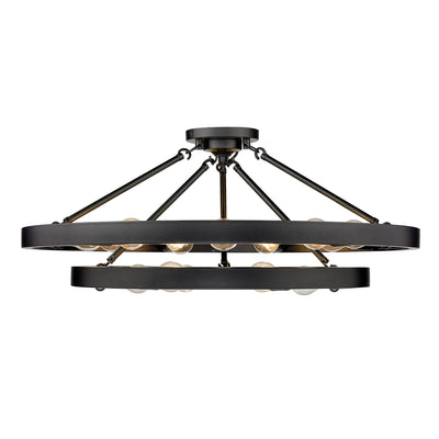 Golden Lighting Castile 15-light Semi-Flush Mount in Matte Black - - Golden Lighting