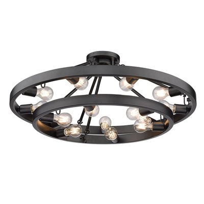 Golden Lighting Castile 15-light Semi-Flush Mount in Matte Black - - Golden Lighting