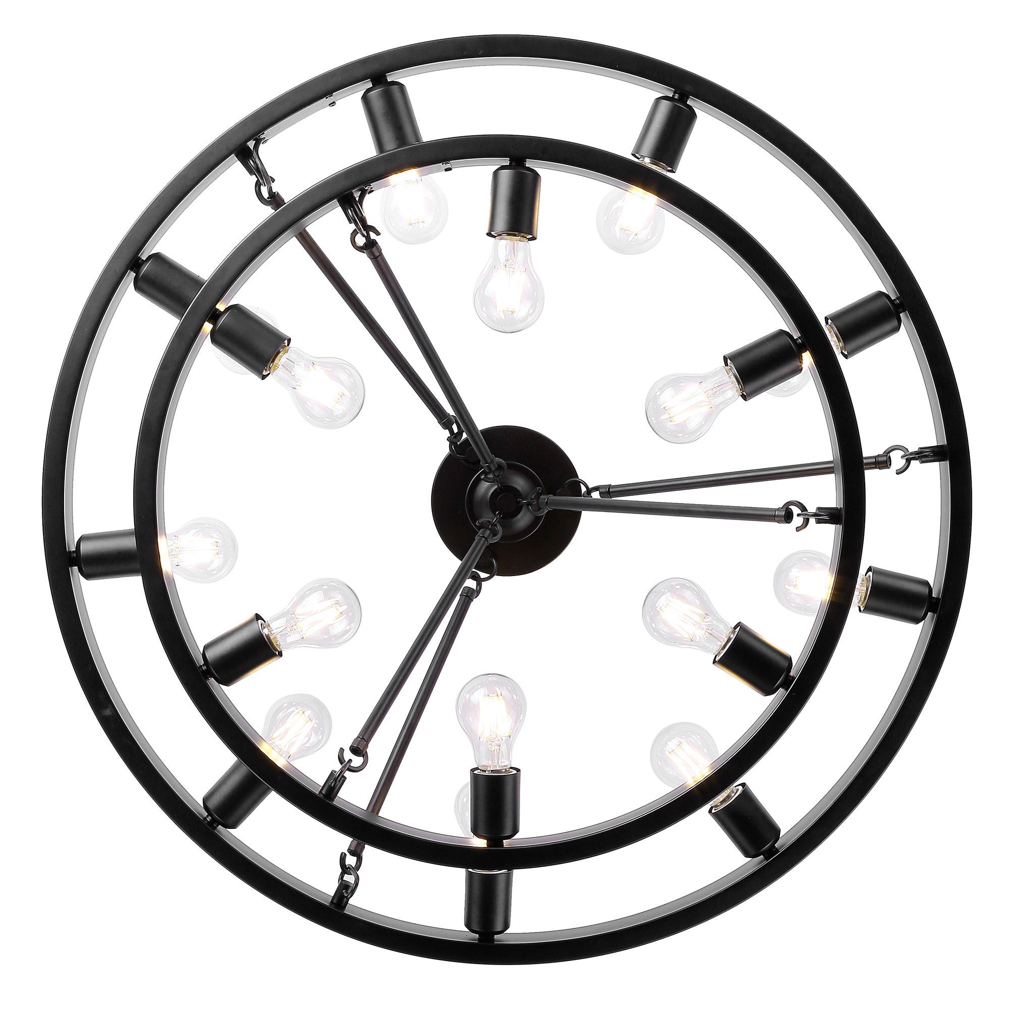 Golden Lighting Castile 15-light Semi-Flush Mount in Matte Black - - Golden Lighting