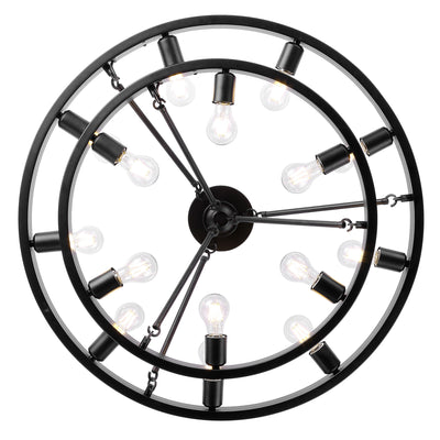 Golden Lighting Castile 15-light Semi-Flush Mount in Matte Black - - Golden Lighting