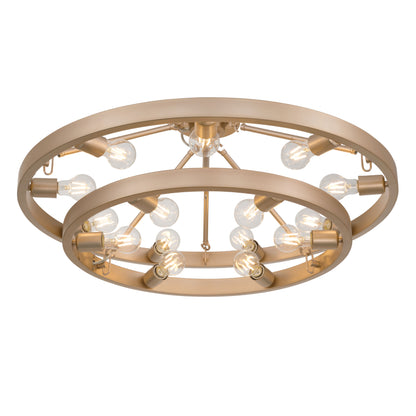 Golden Lighting Castile 15-light Semi-Flush Mount in French Gold - - Golden Lighting