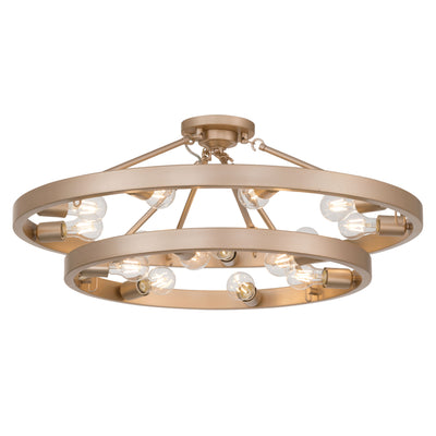 Golden Lighting Castile 15-light Semi-Flush Mount in French Gold - - Golden Lighting