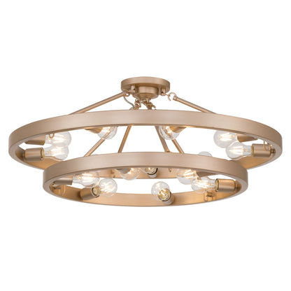 Golden Lighting Castile 15-light Semi-Flush Mount in French Gold - - Golden Lighting