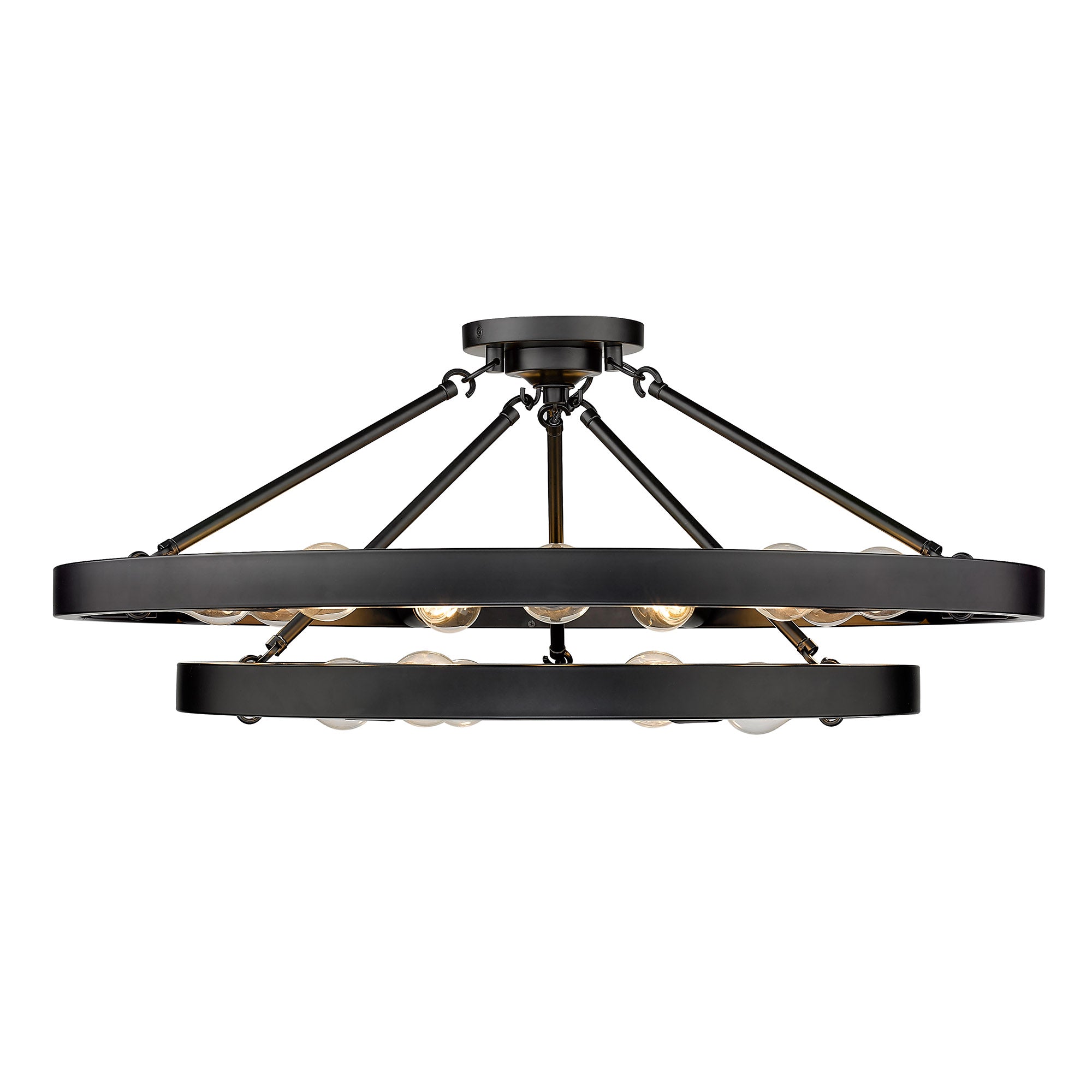 Castile 15 Light Semi-Flush - Matte Black / No Shade / NA - Golden Lighting