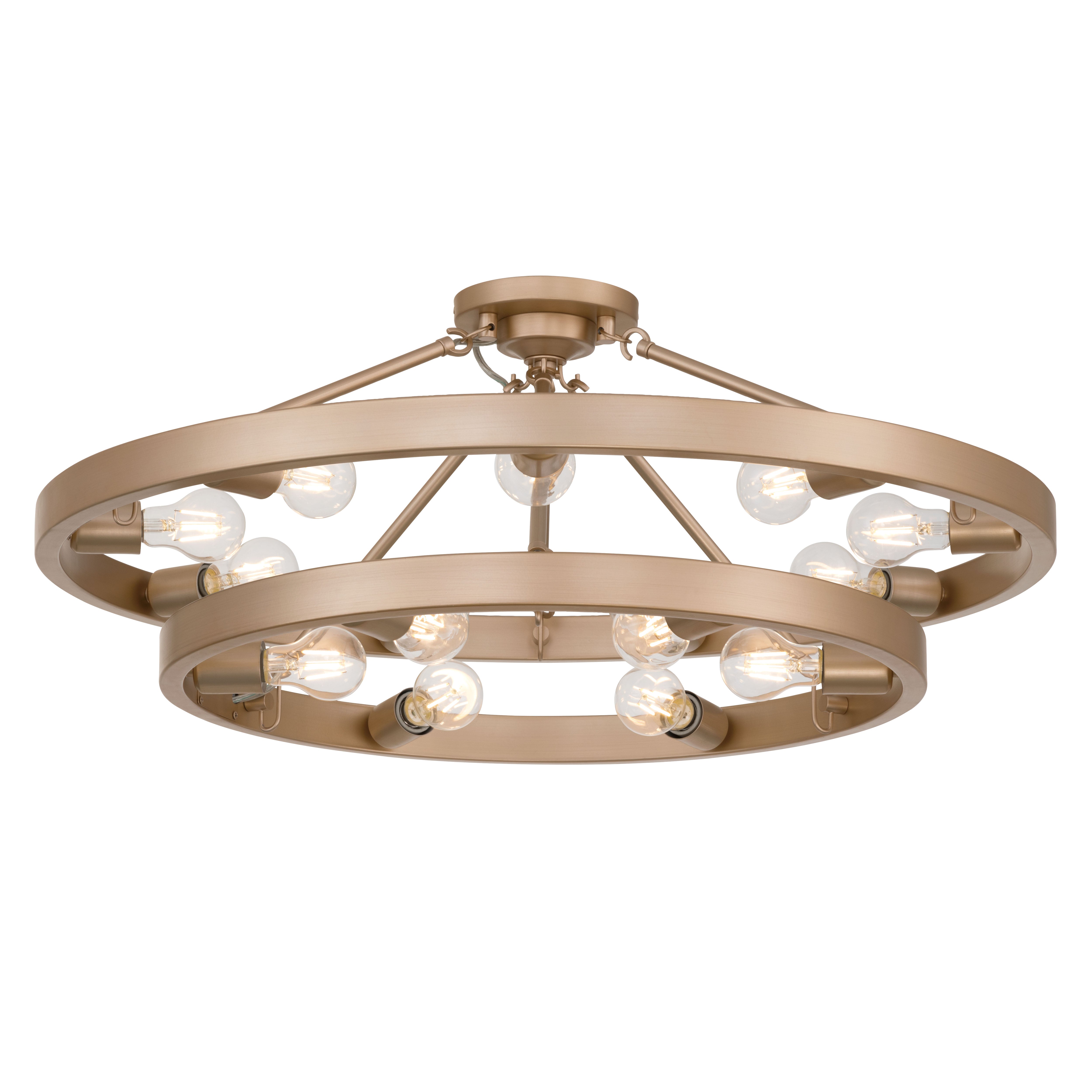 Golden Lighting Castile 15-light Semi-Flush Mount in French Gold - - Golden Lighting