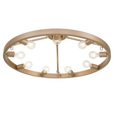 Golden Lighting Castile 9-light Semi-Flush Mount in French Gold - - Golden Lighting
