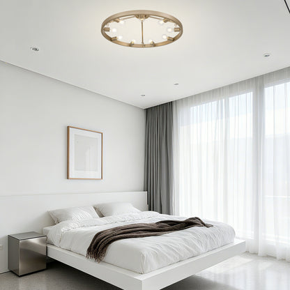 Golden Lighting Castile 9-light Semi-Flush Mount in French Gold - - Golden Lighting