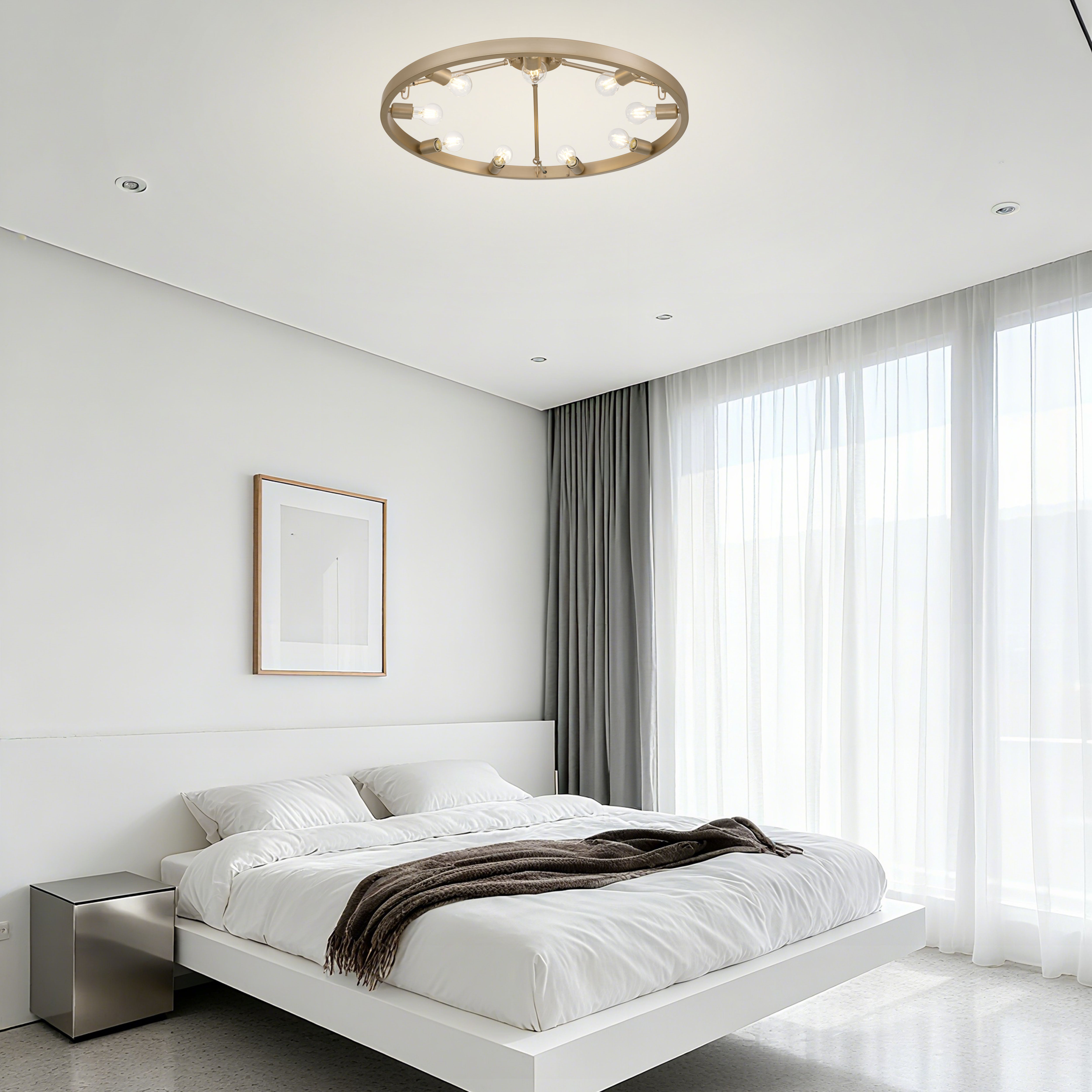 Golden Lighting Castile 9-light Semi-Flush Mount in French Gold - - Golden Lighting
