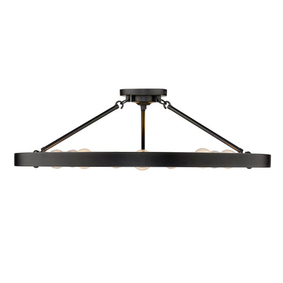 Golden Lighting Castile 9-light Semi-Flush Mount in Matte Black - - Golden Lighting