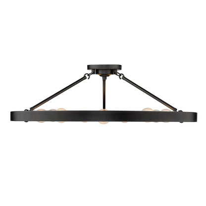 Golden Lighting Castile 9-light Semi-Flush Mount in Matte Black - - Golden Lighting