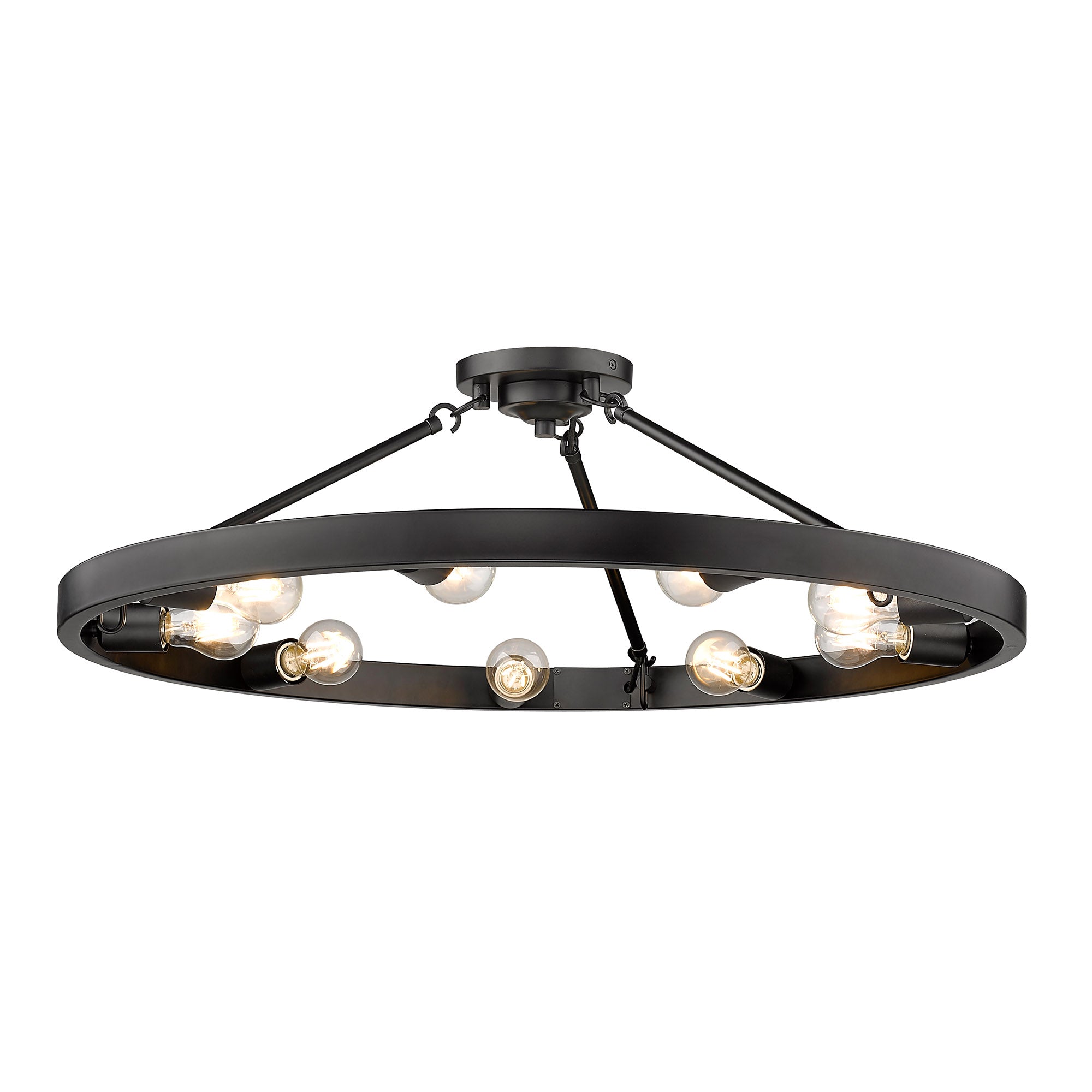 Golden Lighting Castile 9-light Semi-Flush Mount in Matte Black - Default Title - Golden Lighting