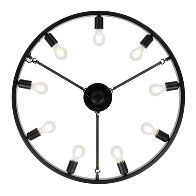 Golden Lighting Castile 9-light Semi-Flush Mount in Matte Black - - Golden Lighting