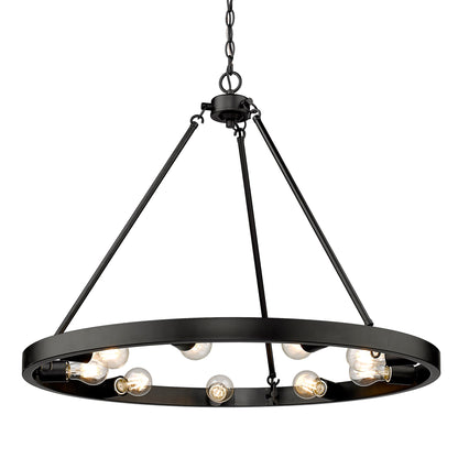 Golden Lighting Castile 9-light Chandelier in Matte Black
