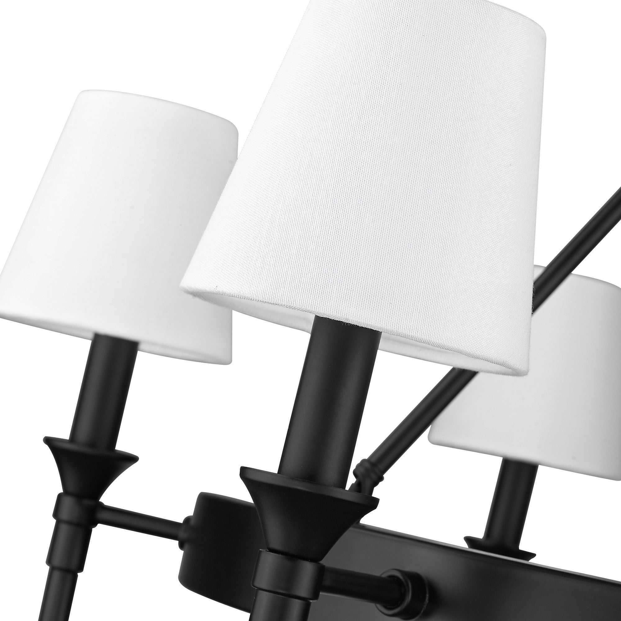 Edinburgh 6-light Chandelier in Matte Black and Modern White shade
