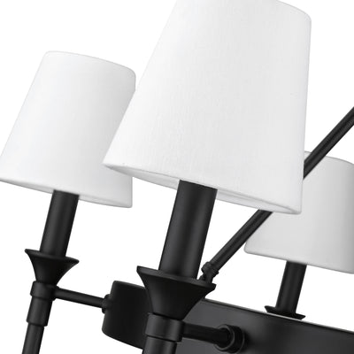 Edinburgh 6-light Chandelier in Matte Black and Modern White shade