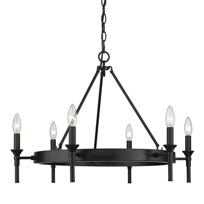 Edinburgh 6-light Chandelier in Matte Black