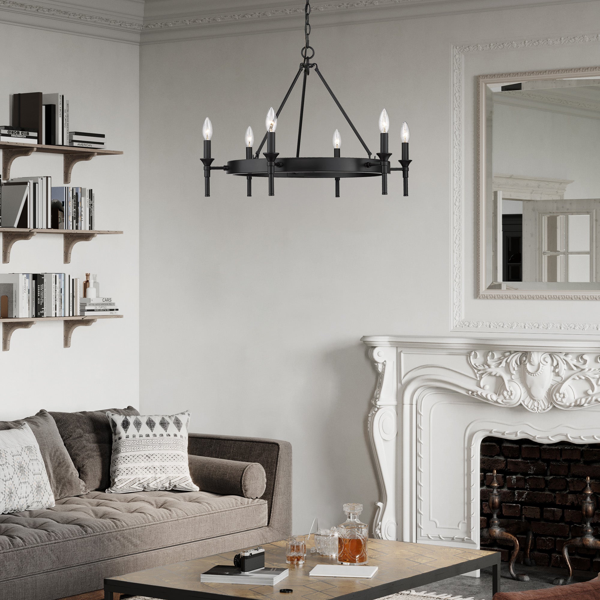 Edinburgh 6-light Chandelier in Matte Black