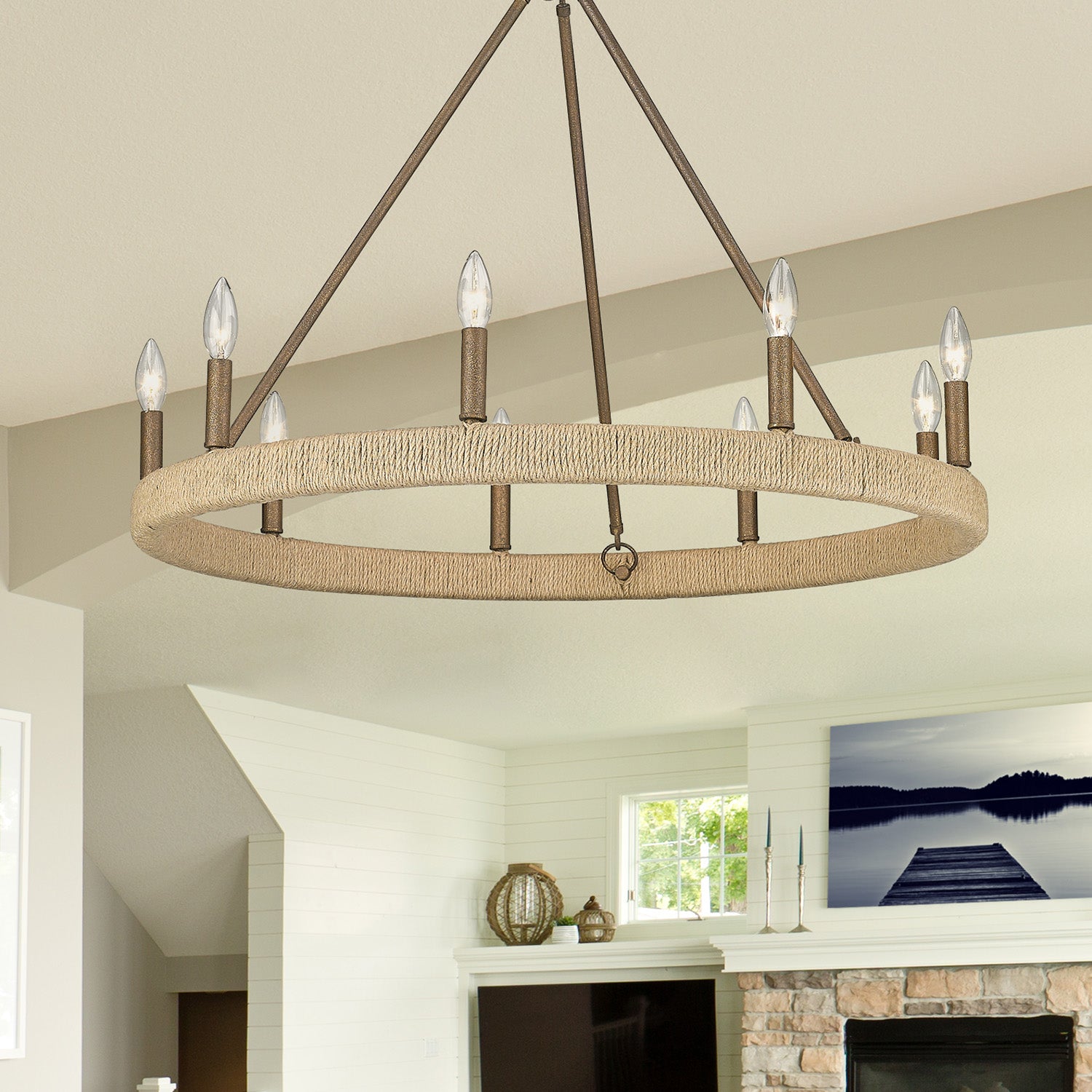 Yates 9-light Chandelier in Burnished Chestnut