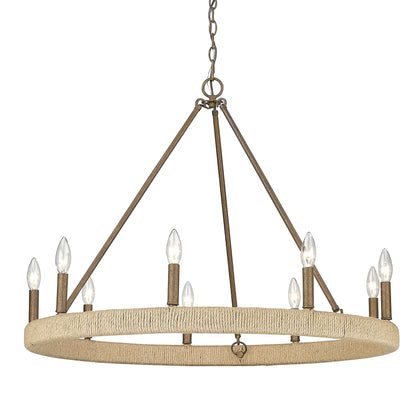 Wry Lighting Yates 9-light Chandelier in Burnished Chestnut - - Golden Lighting