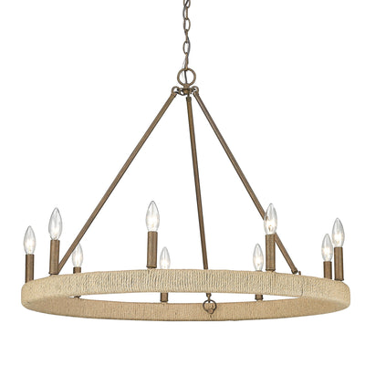 Yates 9-light Chandelier in Burnished Chestnut - - Golden Lighting