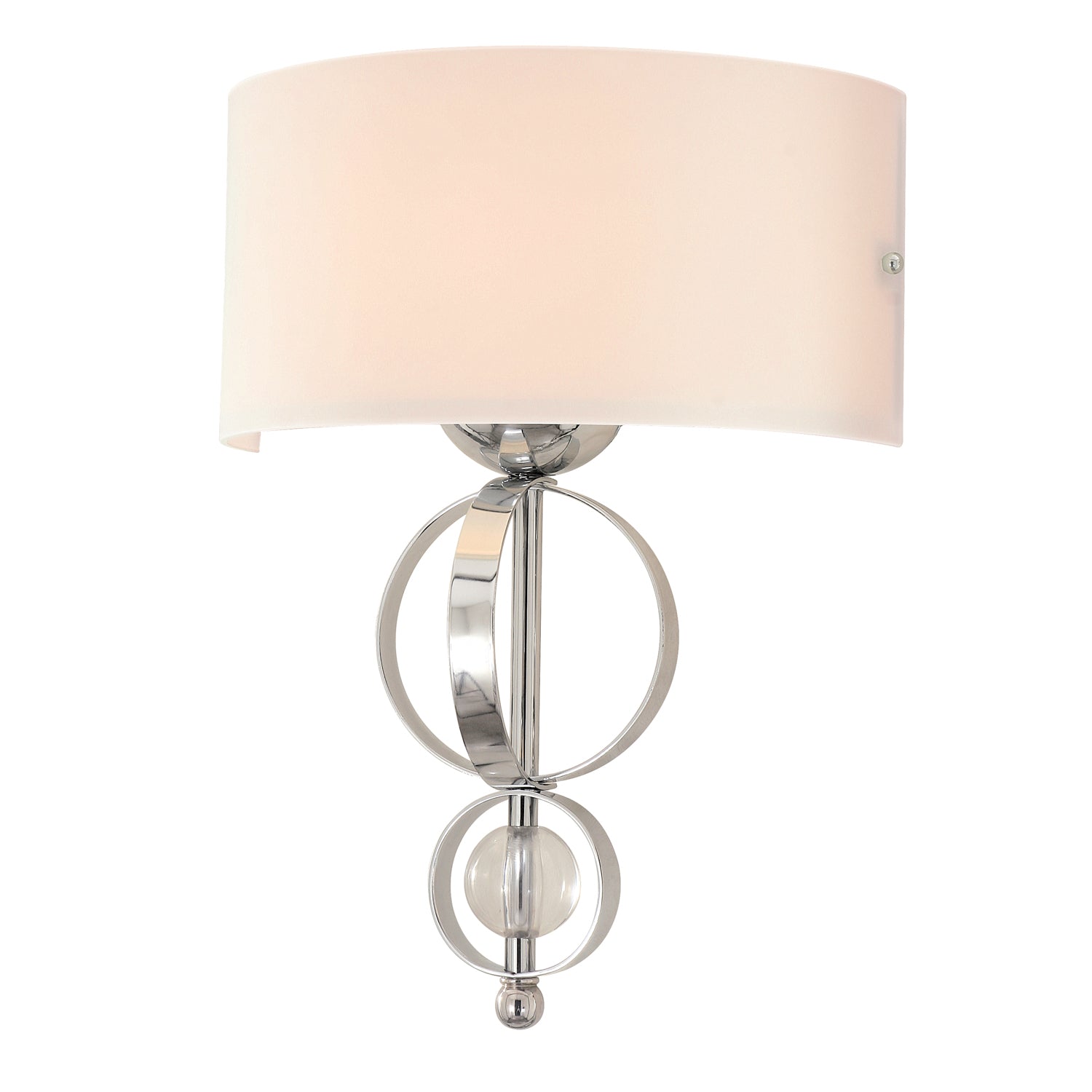 Cerchi Wall Sconce in Chrome with Etched Opal glass - - Golden Lighting